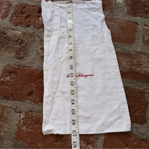 Salvatore FERRAGAMO Dust Cover Bag Shoes Handbags Authentic white with Red Logo - Picture 7 of 11